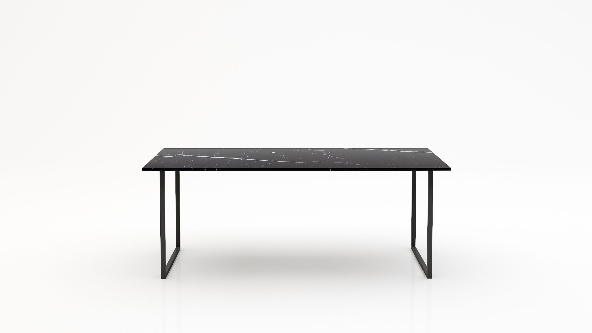 Rechthoekige marmeren eettafel Gambe U - Nero Marquina - 260x100cm