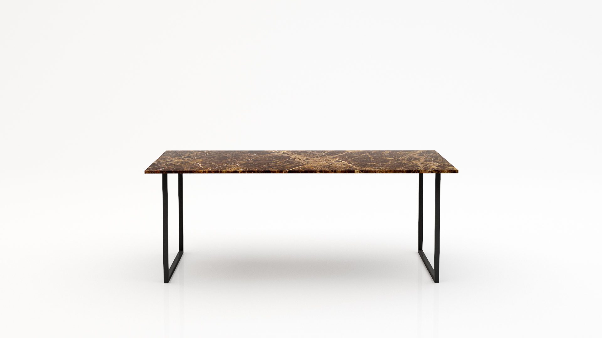 Rechthoekige marmeren eettafel Gambe U - Emperador dark - 260x100cm