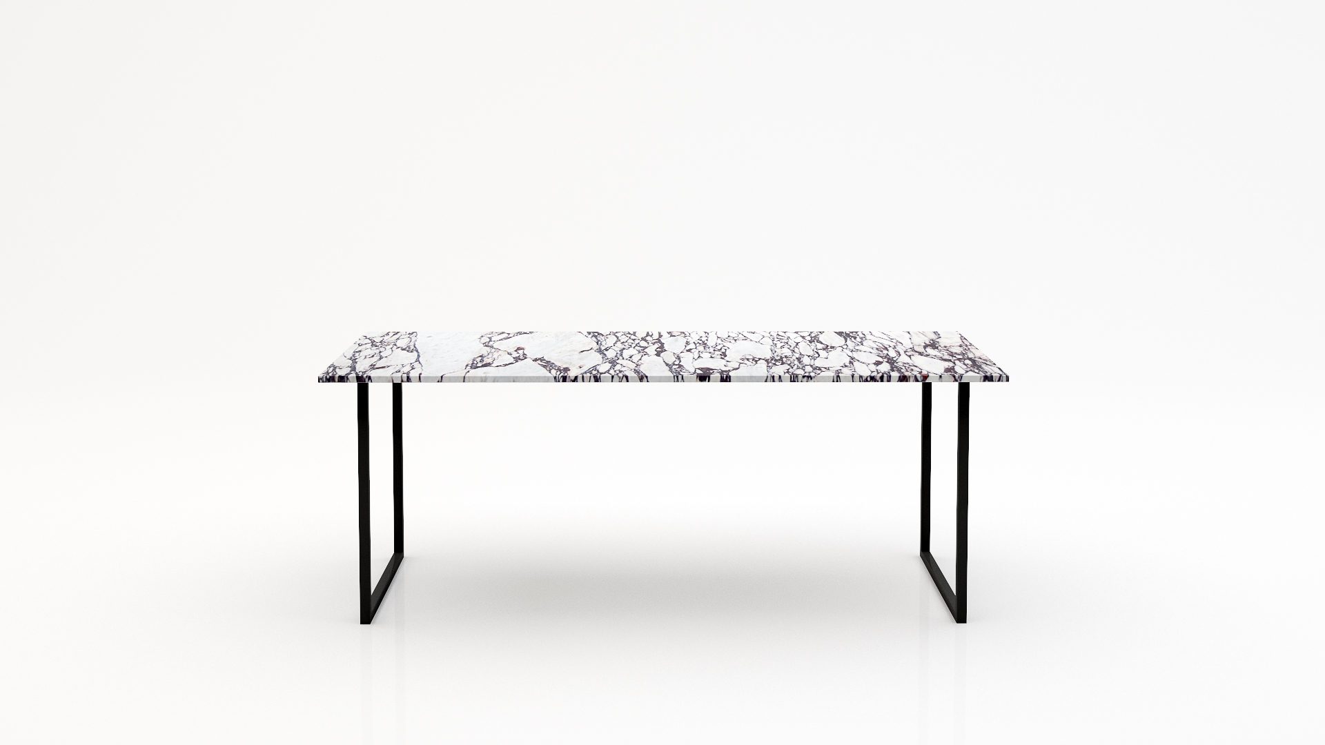 Rechthoekige marmeren eettafel Gambe U - Calcatta Viola - 260x100cm