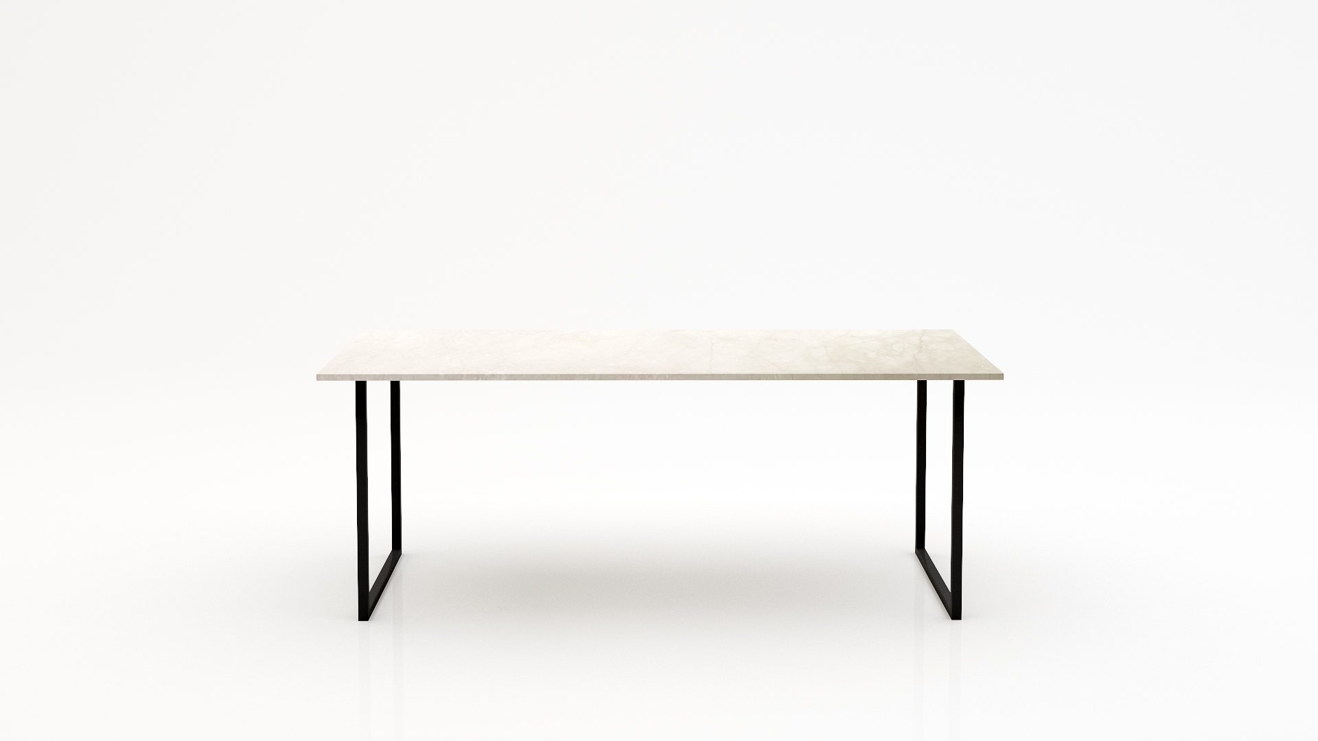 Rechthoekige marmeren eettafel Gambe U - Botticino Semi Classico - 260x100cm