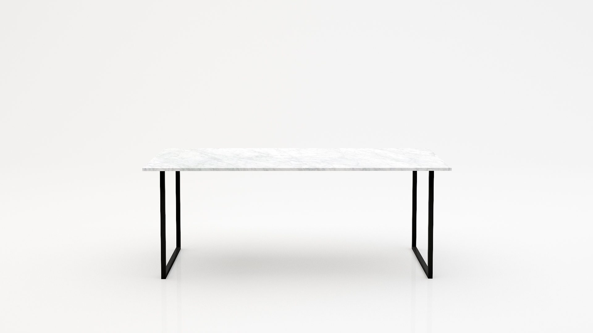 Rechthoekige marmeren eettafel Gambe U - Bianco Carrara CD CHIARO - 260x100cm