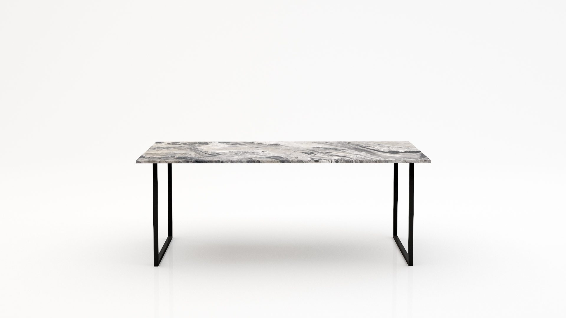 Rechthoekige marmeren eettafel Gambe U - Arabescato Orobico Grigio - 260x100cm