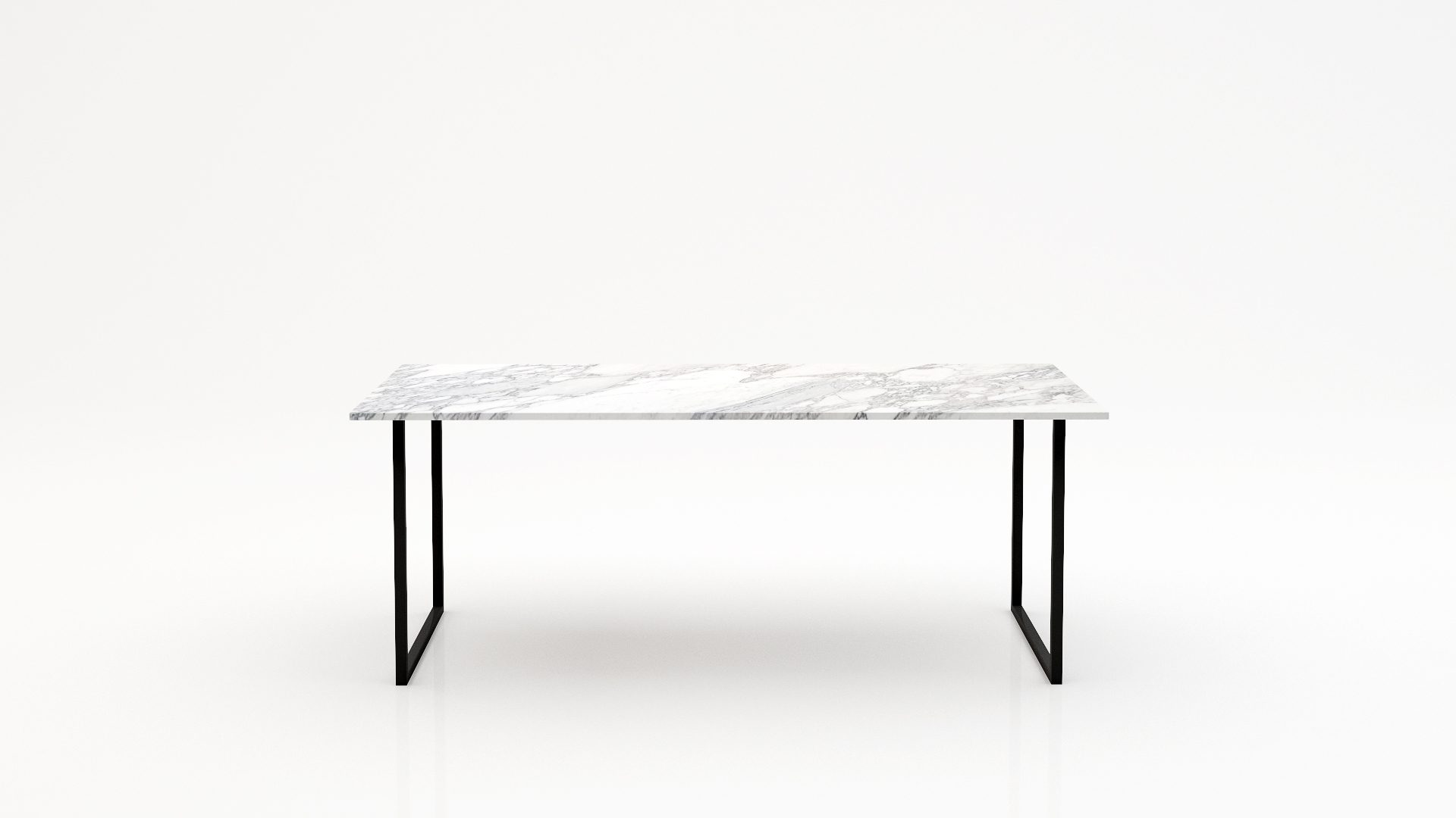 Rechthoekige marmeren eettafel Gambe U - Arabescato Carrara - 260x100cm