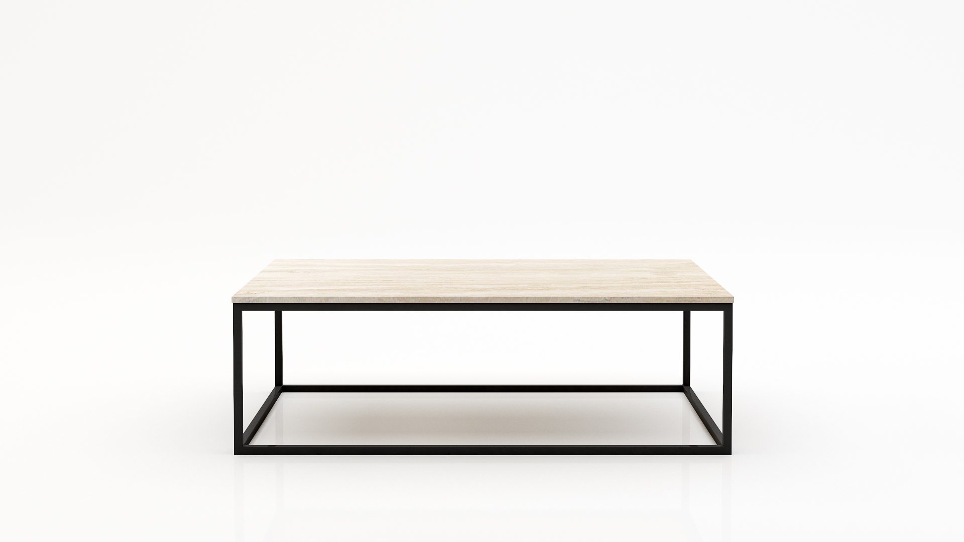 Rechthoekige marmeren salontafel Cornice - Travertino Chiaro - 140x70cm