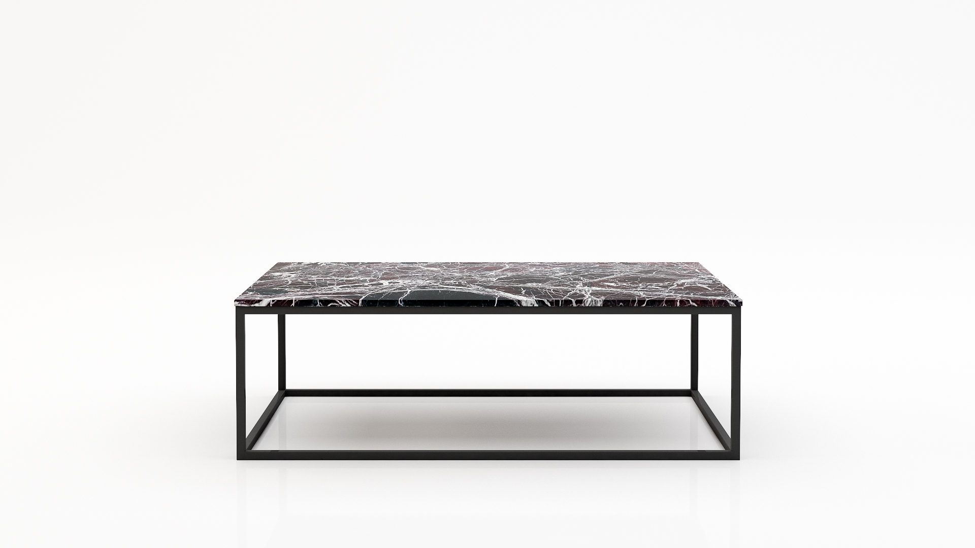 Rechthoekige marmeren salontafel Cornice - Rosso Levanto - 140x70cm