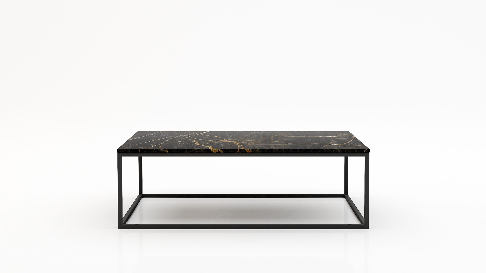 Rechthoekige marmeren salontafel Cornice - Nero saint port laurent - 140x70cm