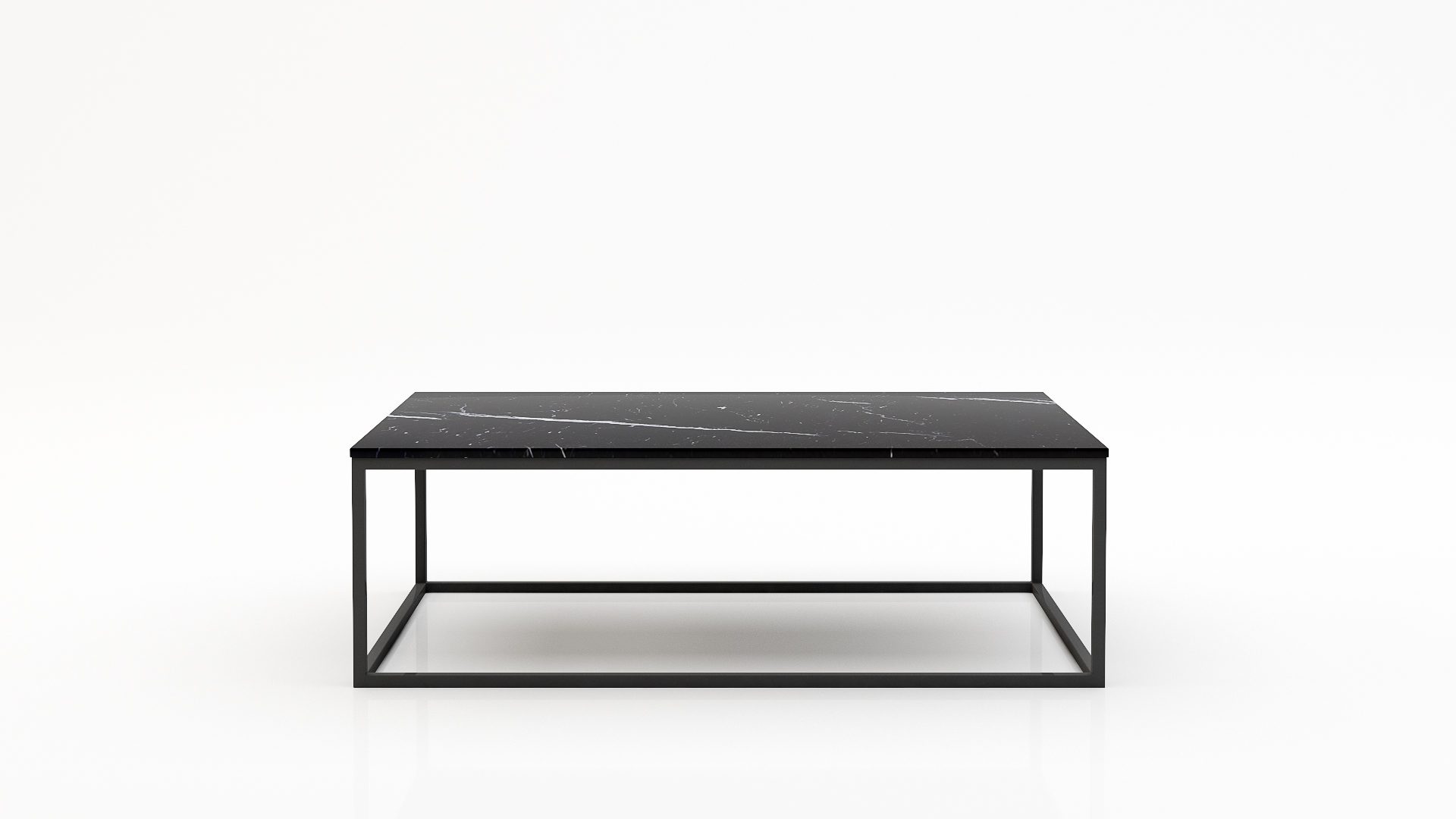 Rechthoekige marmeren salontafel Cornice - Nero Marquina - 140x70cm