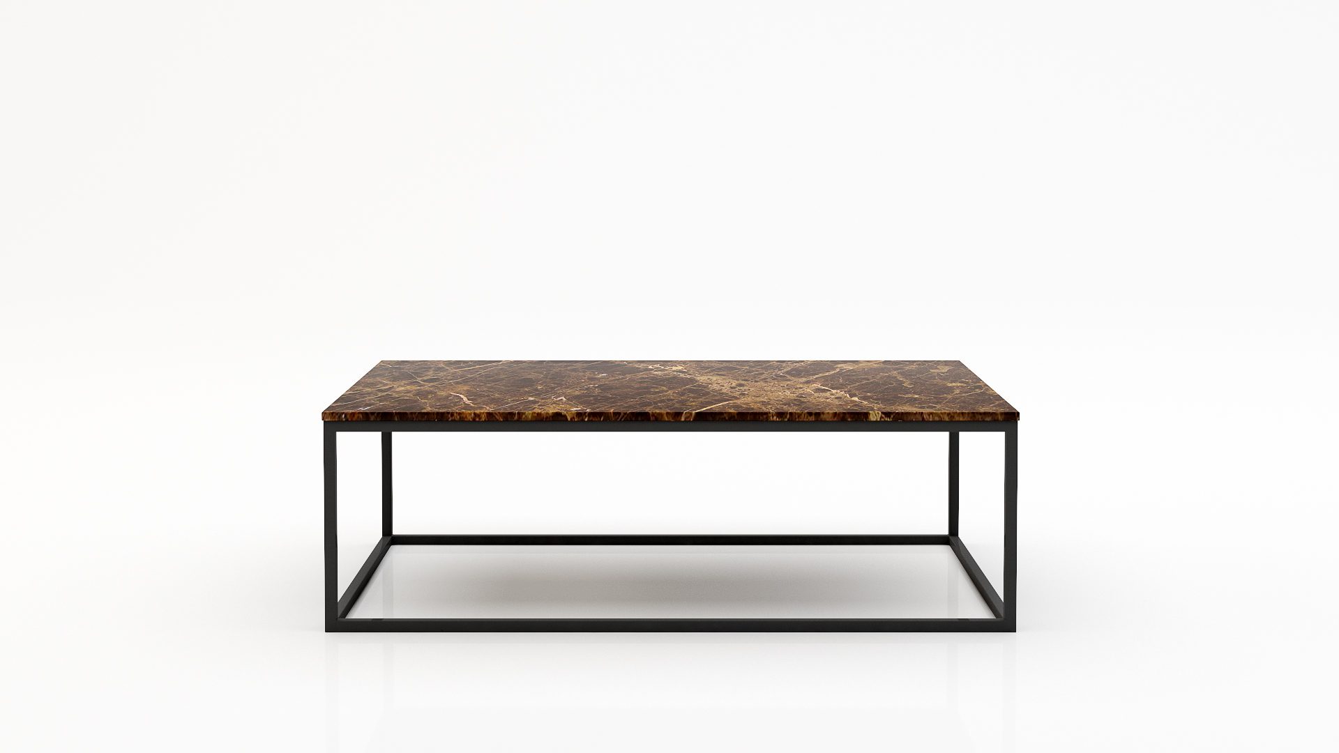 Rechthoekige marmeren salontafel Cornice - Emperador dark - 140x70cm