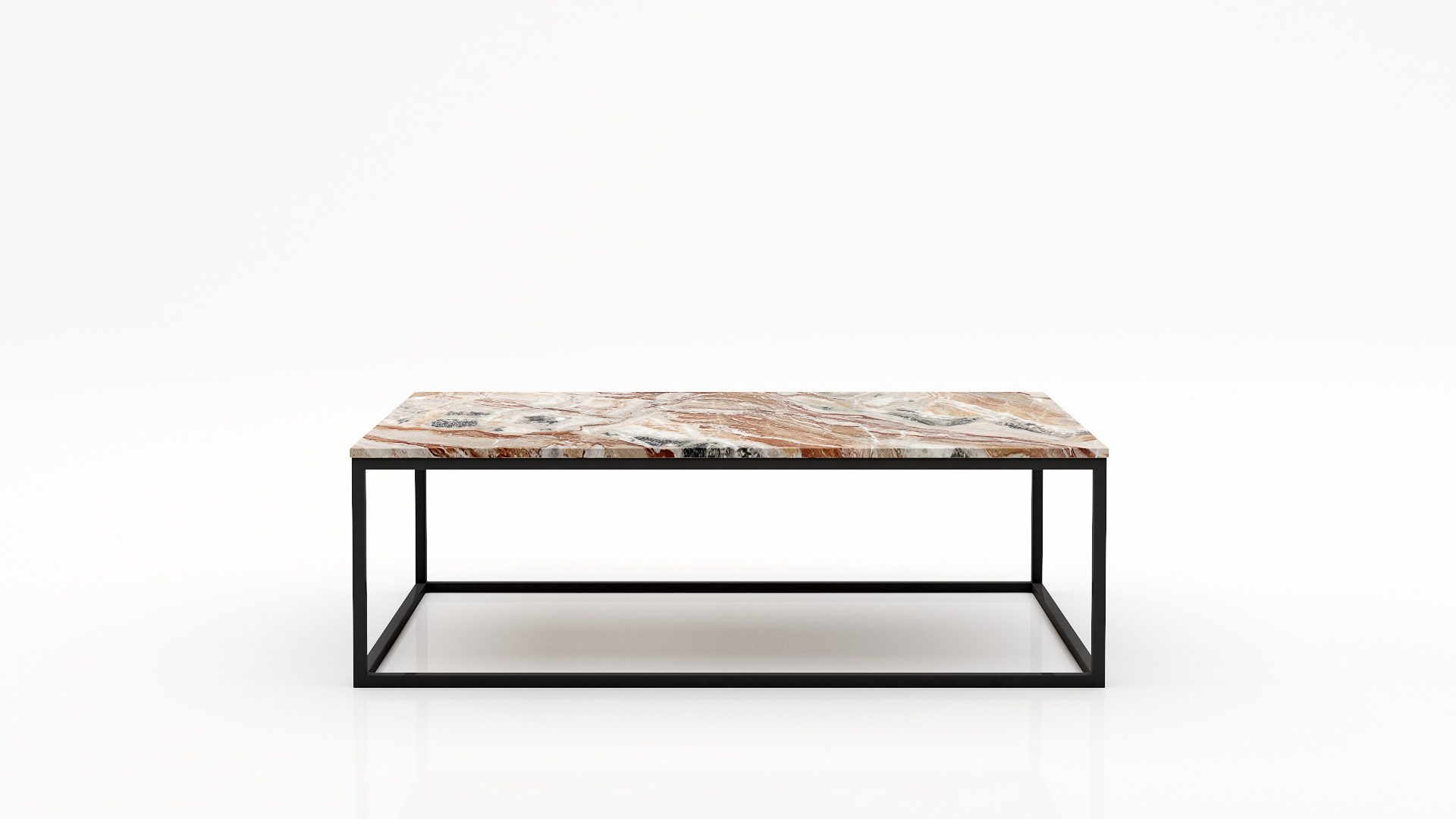 Rechthoekige marmeren salontafel Cornice - Arabescato Orobico Rosso - 140x70cm