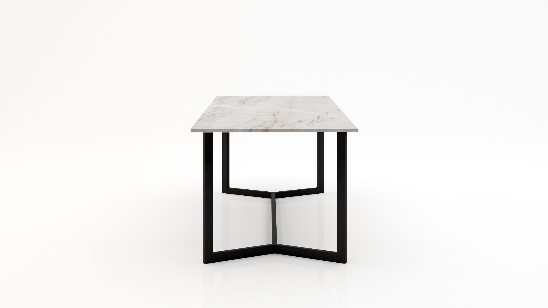 Rechthoekige marmeren eettafel Anatra - Taj Mahal Quartzite - Afbeelding 3