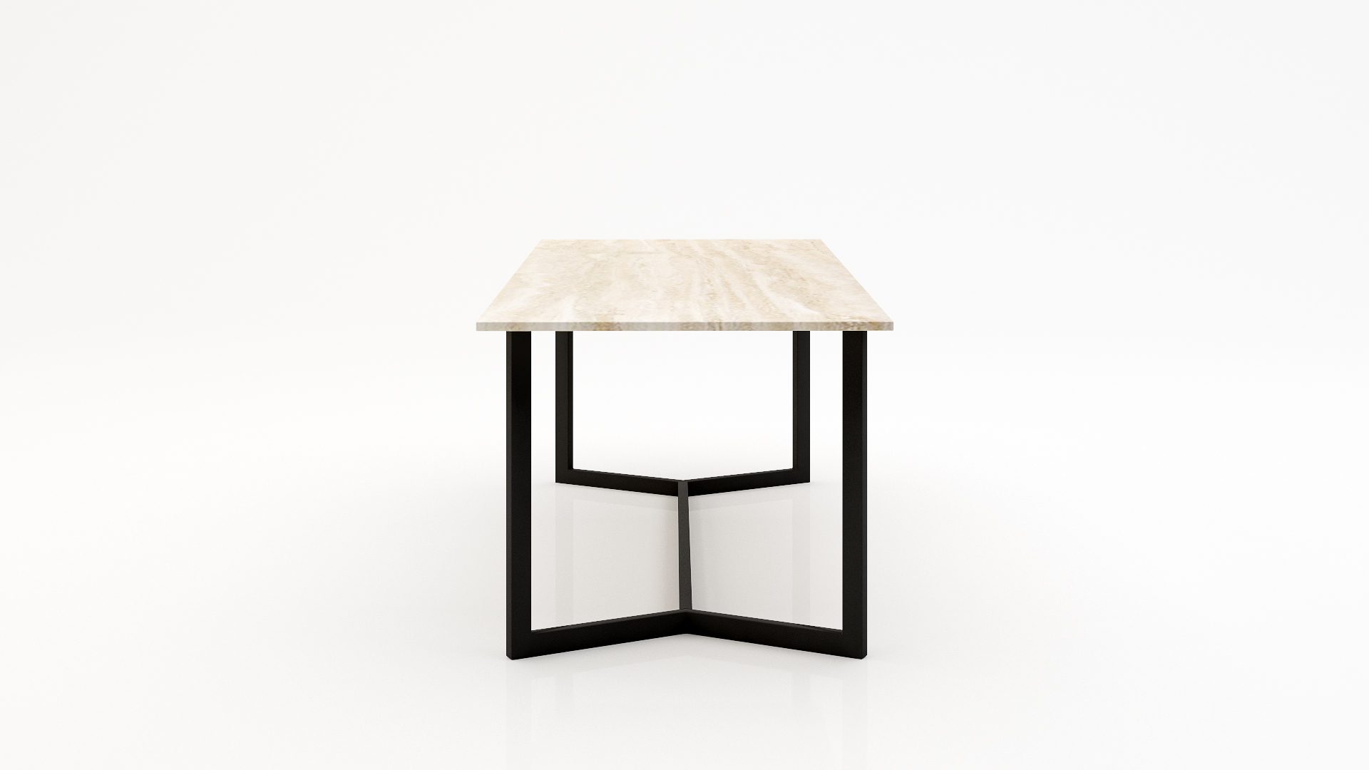 Rechthoekige marmeren eettafel Anatra - Travertino Chiaro - Afbeelding 3