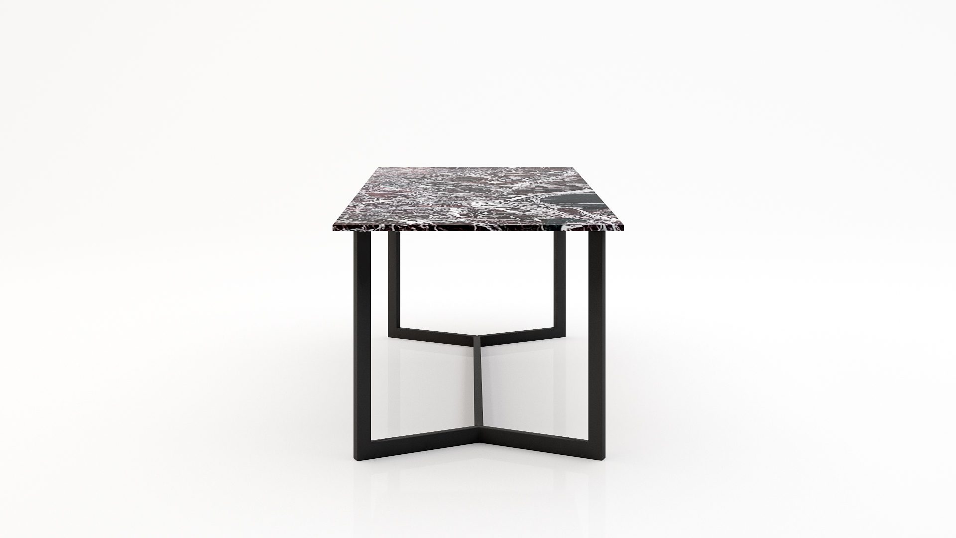 Rechthoekige marmeren eettafel Anatra - Rosso Levanto - Afbeelding 3