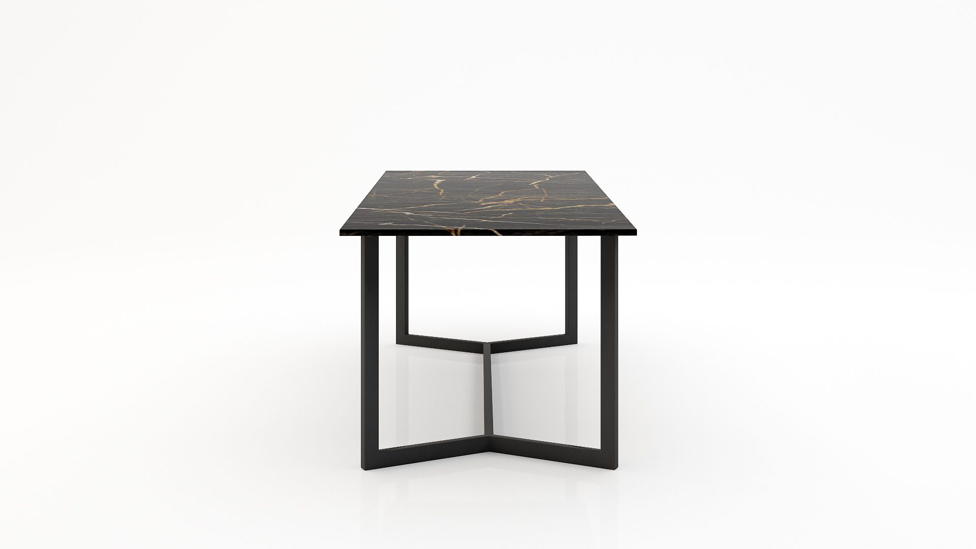 Rechthoekige marmeren eettafel Anatra Nero saint port laurent - Afbeelding 3