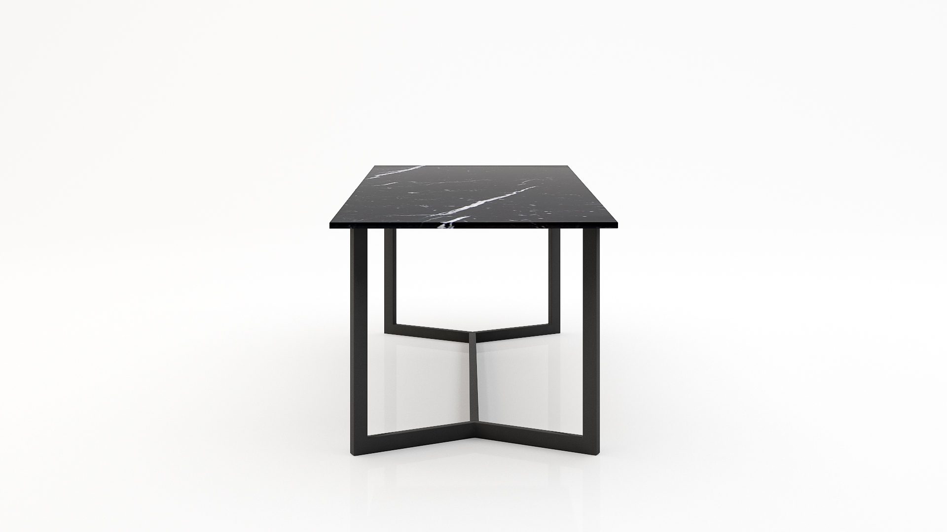 Rechthoekige marmeren eettafel Anatra - Nero Marquina - Afbeelding 3