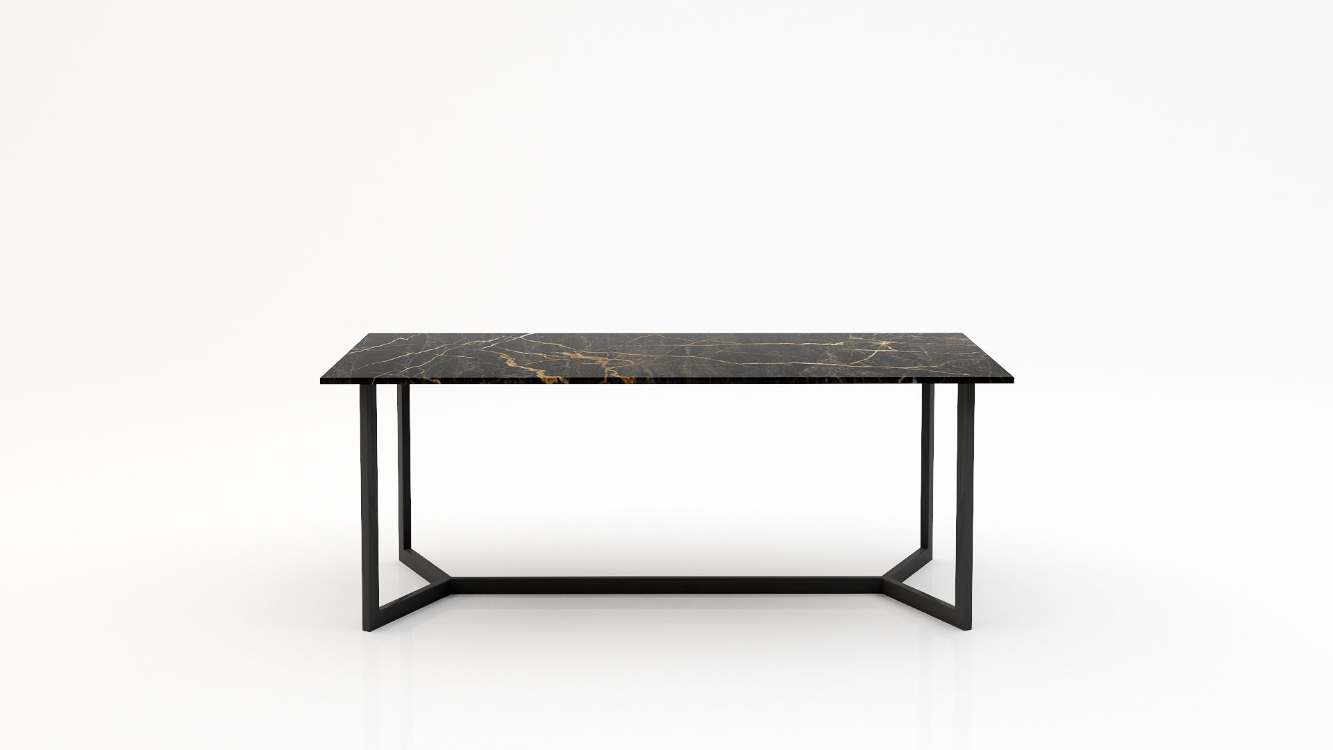 Rechthoekige marmeren eettafel Anatra - Nero saint port laurent - 260x100cm