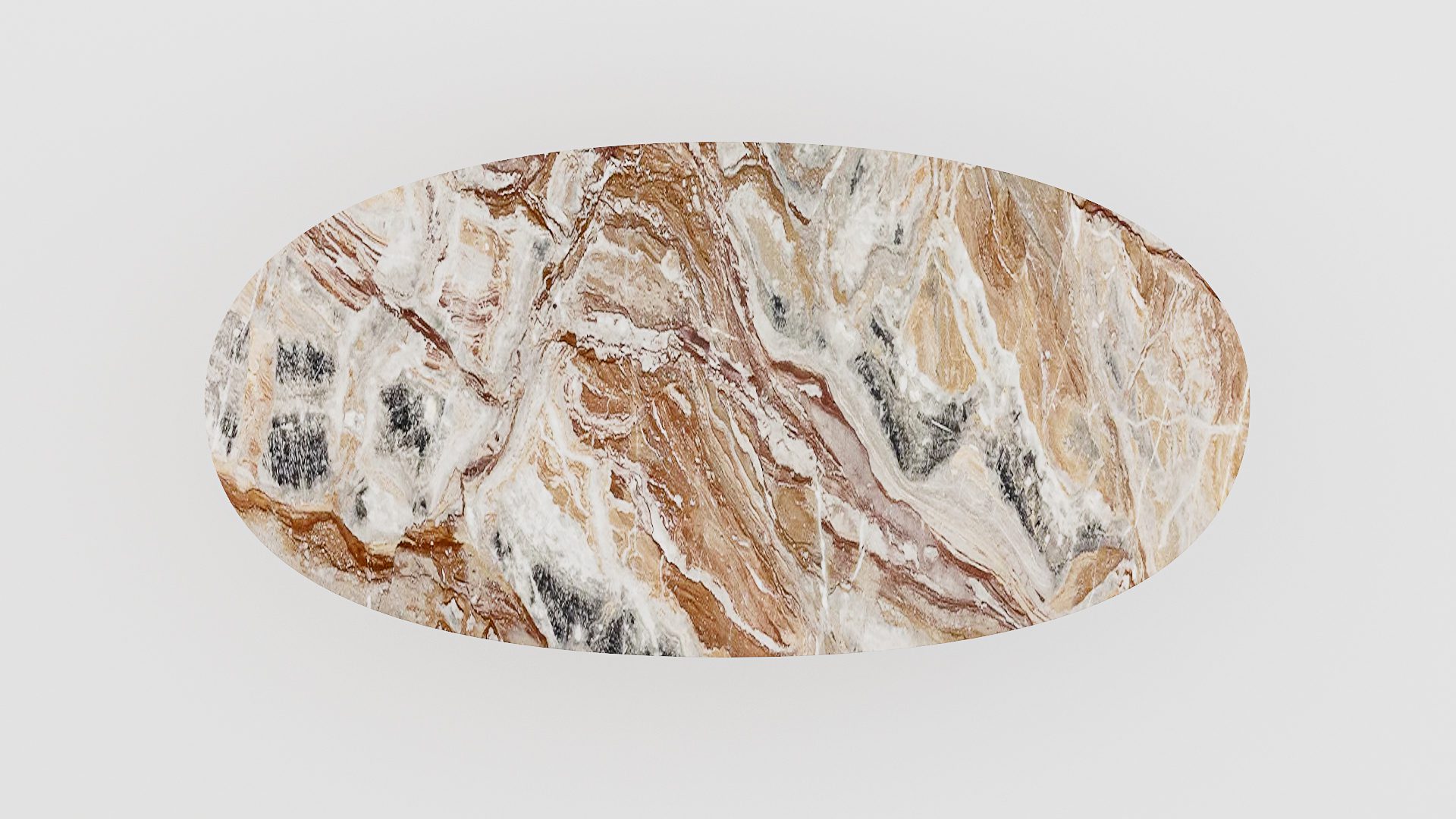 Ovale marmeren eettafel Anatra - Arabescato Orobico Rosso - Afbeelding 4