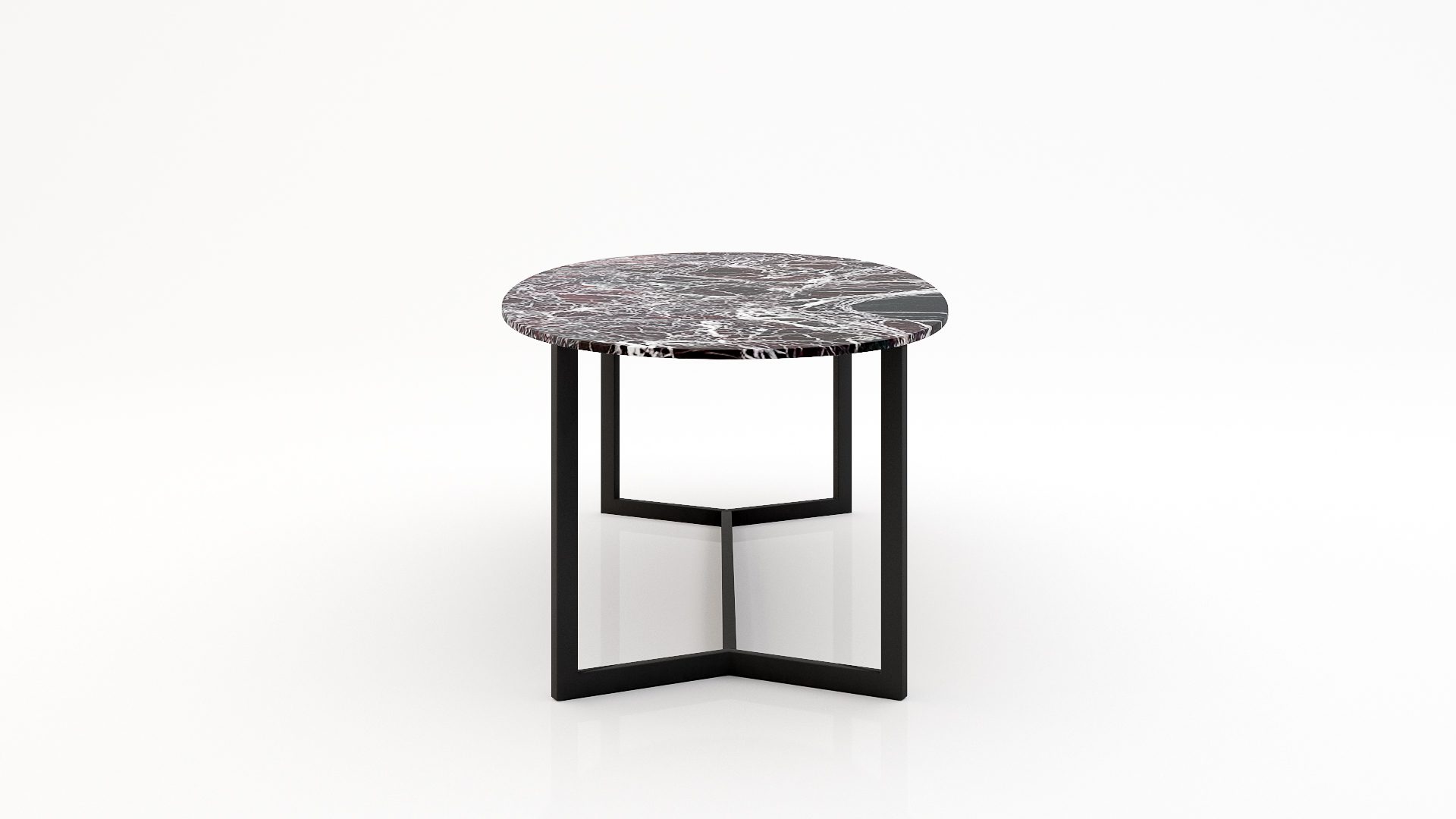 Ovale marmeren eettafel Anatra - Rosso Levanto - Afbeelding 3