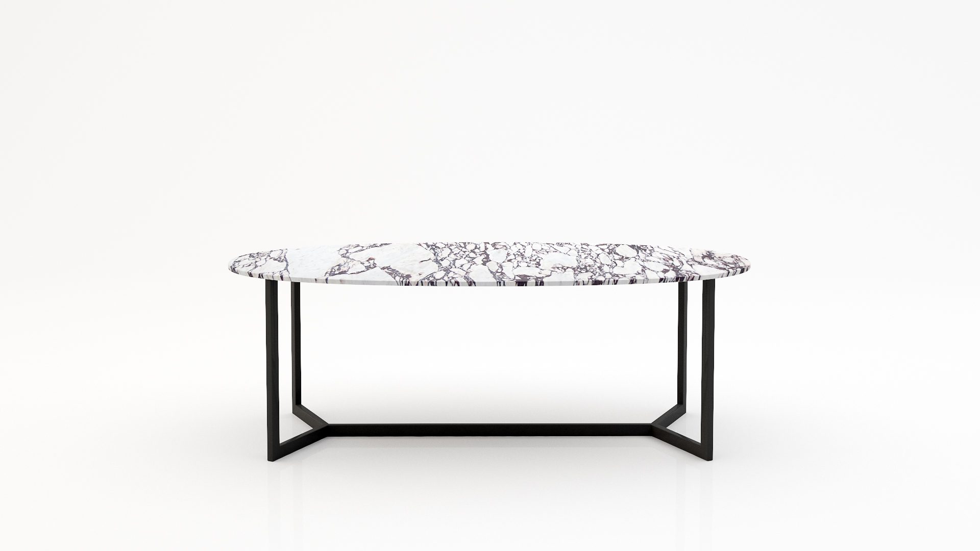 Ovale marmeren eettafel Anatra - Calcatta Viola - 260x130cm