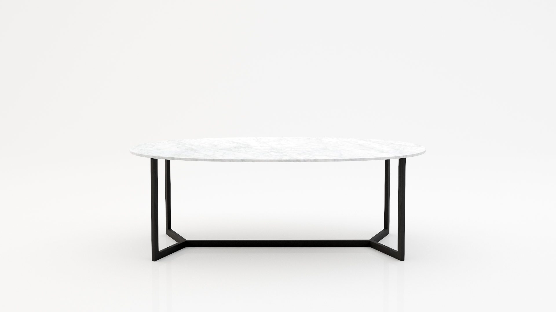 Ovale marmeren eettafel Anatra - Bianco Carrara CD CHIARO - 260x130cm