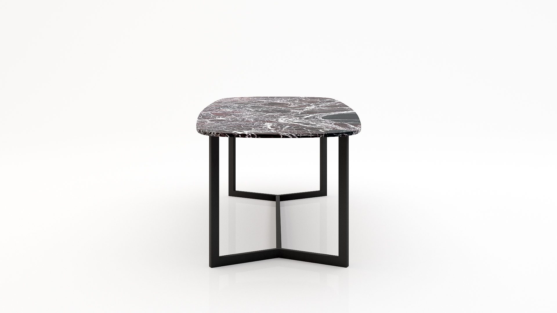 Deens ovale marmeren eettafel Anatra - Rosso Levanto - Afbeelding 2