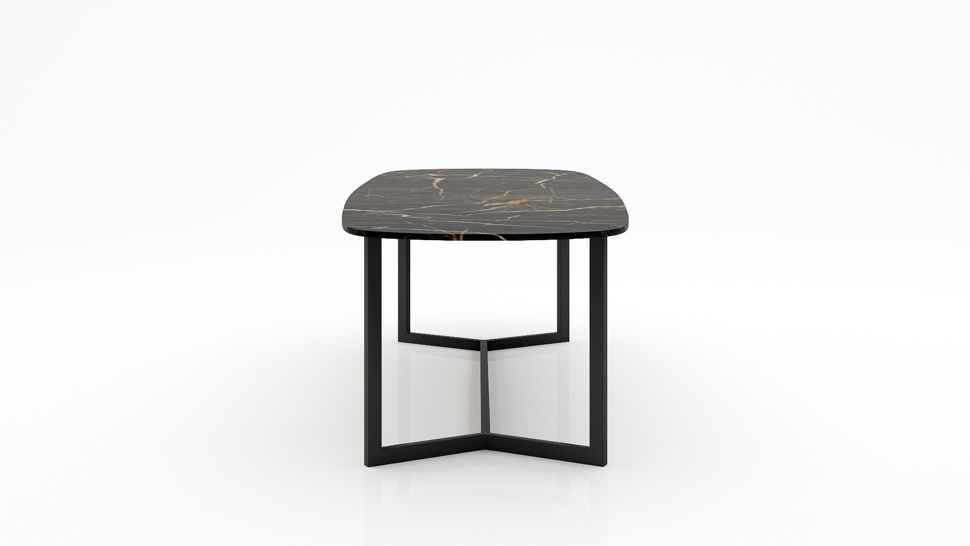 Deens ovale marmeren eettafel Anatra Nero saint port laurent - Afbeelding 3