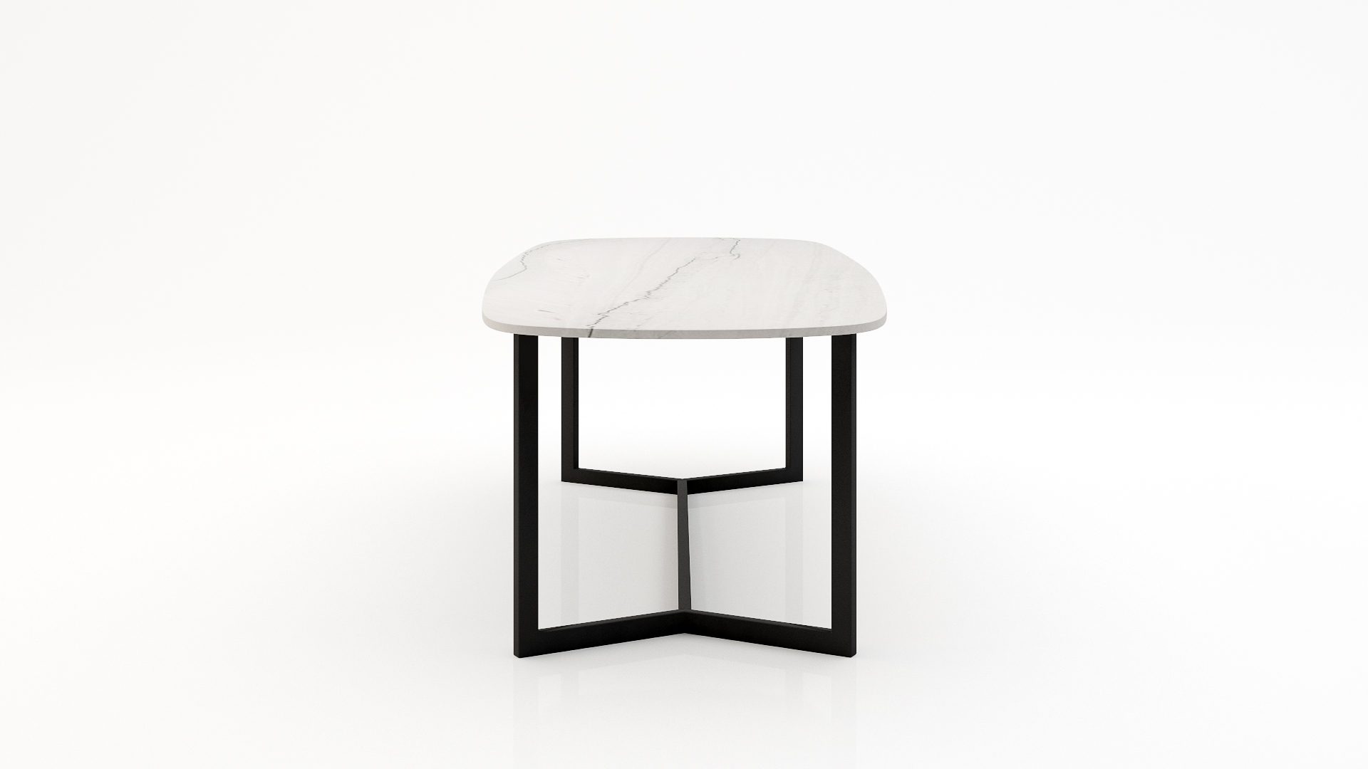 Deens ovale marmeren eettafel Anatra - Mont Blanc Quartzite - Afbeelding 3