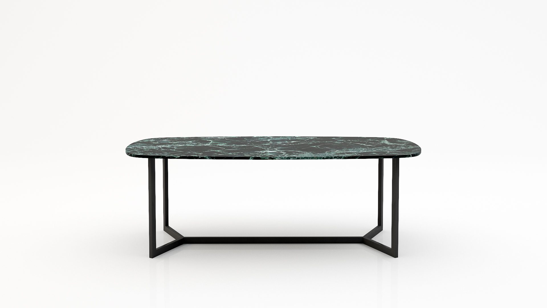 Deens ovale marmeren eettafel Anatra - Verde rameggiato - 260x120cm