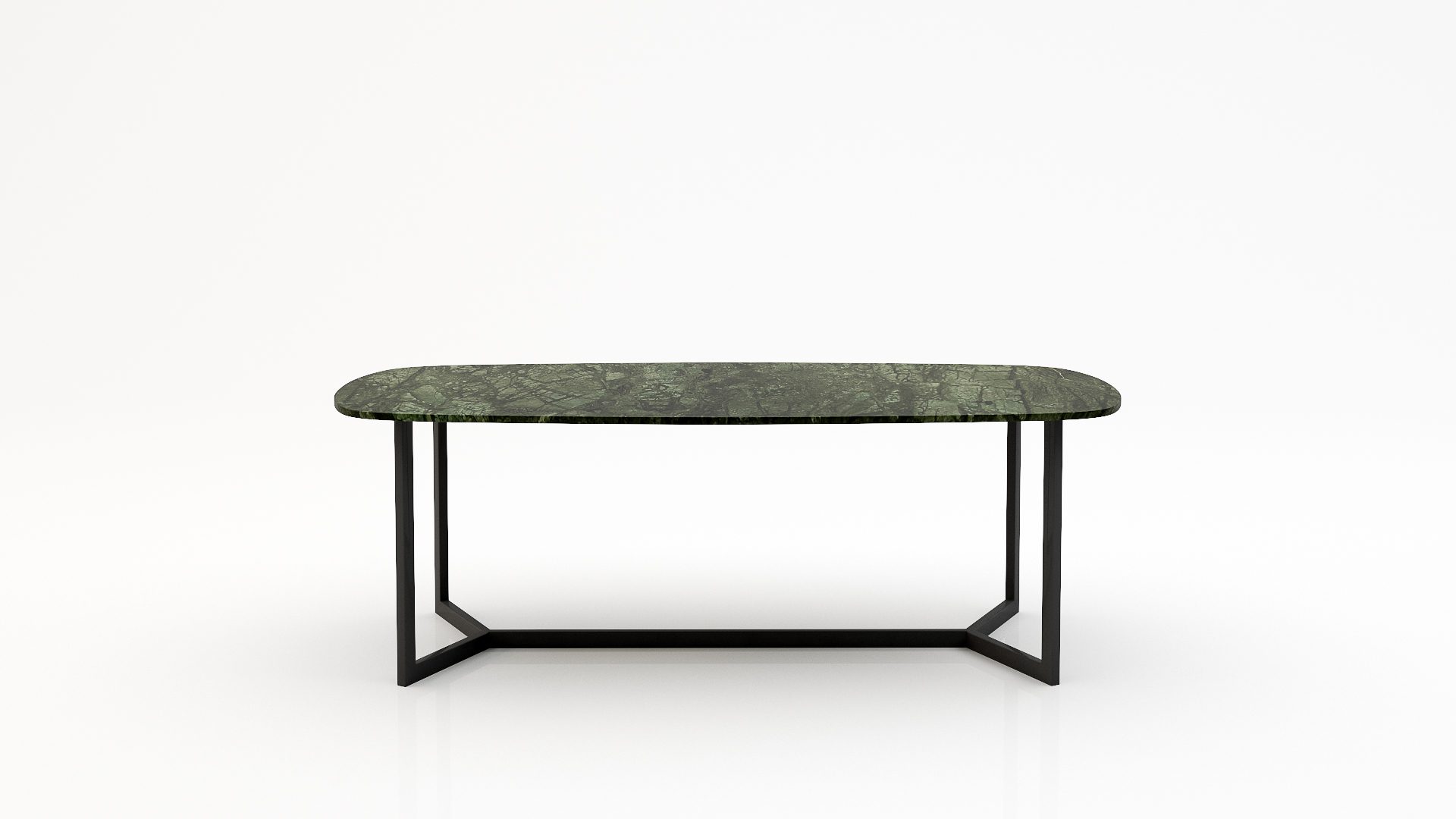Deens ovale marmeren eettafel Anatra - Verde Guatemala - 260x120cm