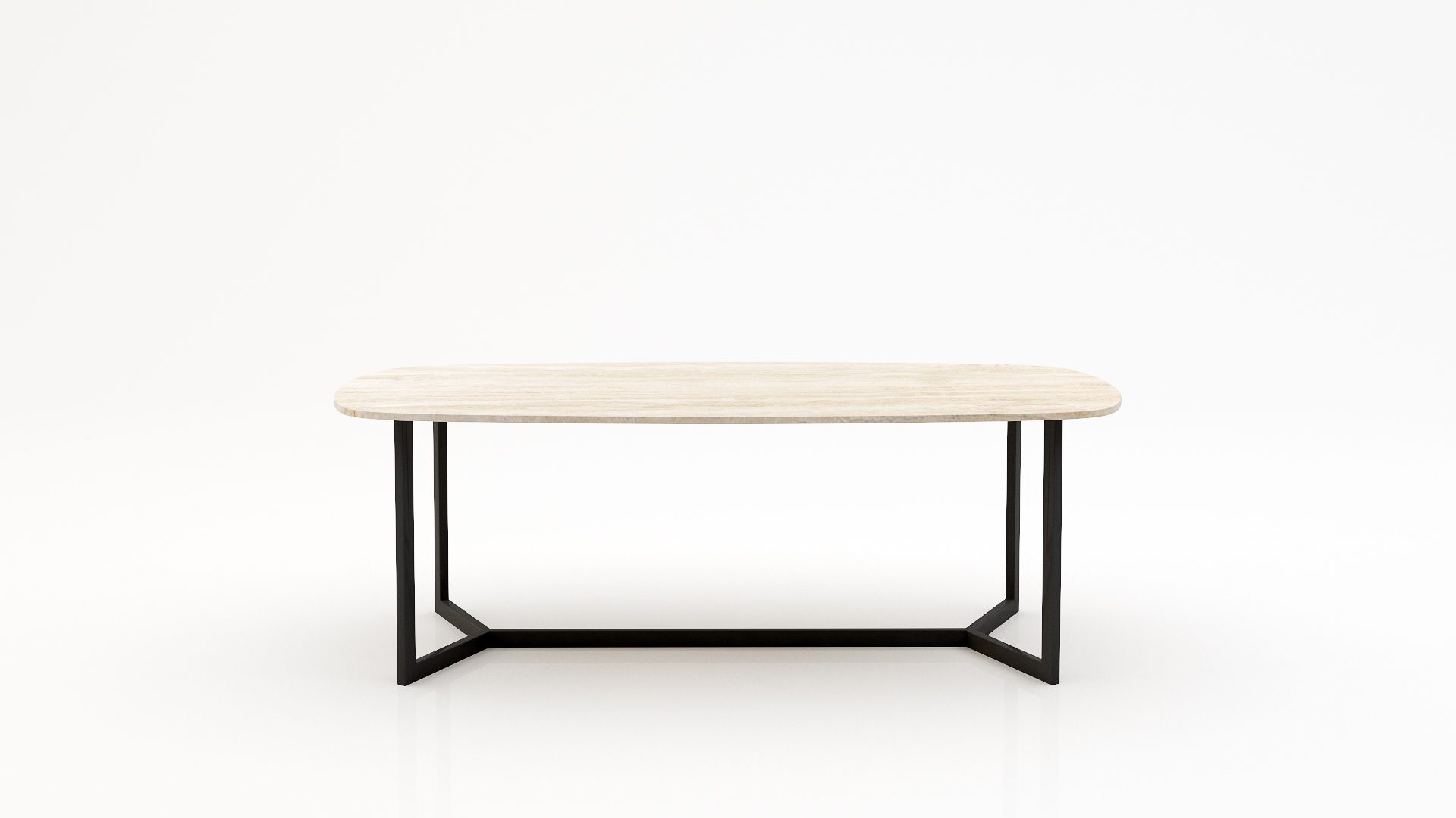 Deens ovale marmeren eettafel Anatra - Travertino Chiaro - 260x120cm