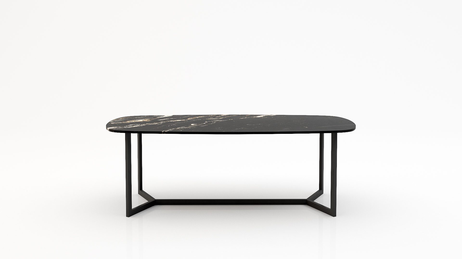 Deens ovale marmeren eettafel Anatra - Titanium - 260x120cm