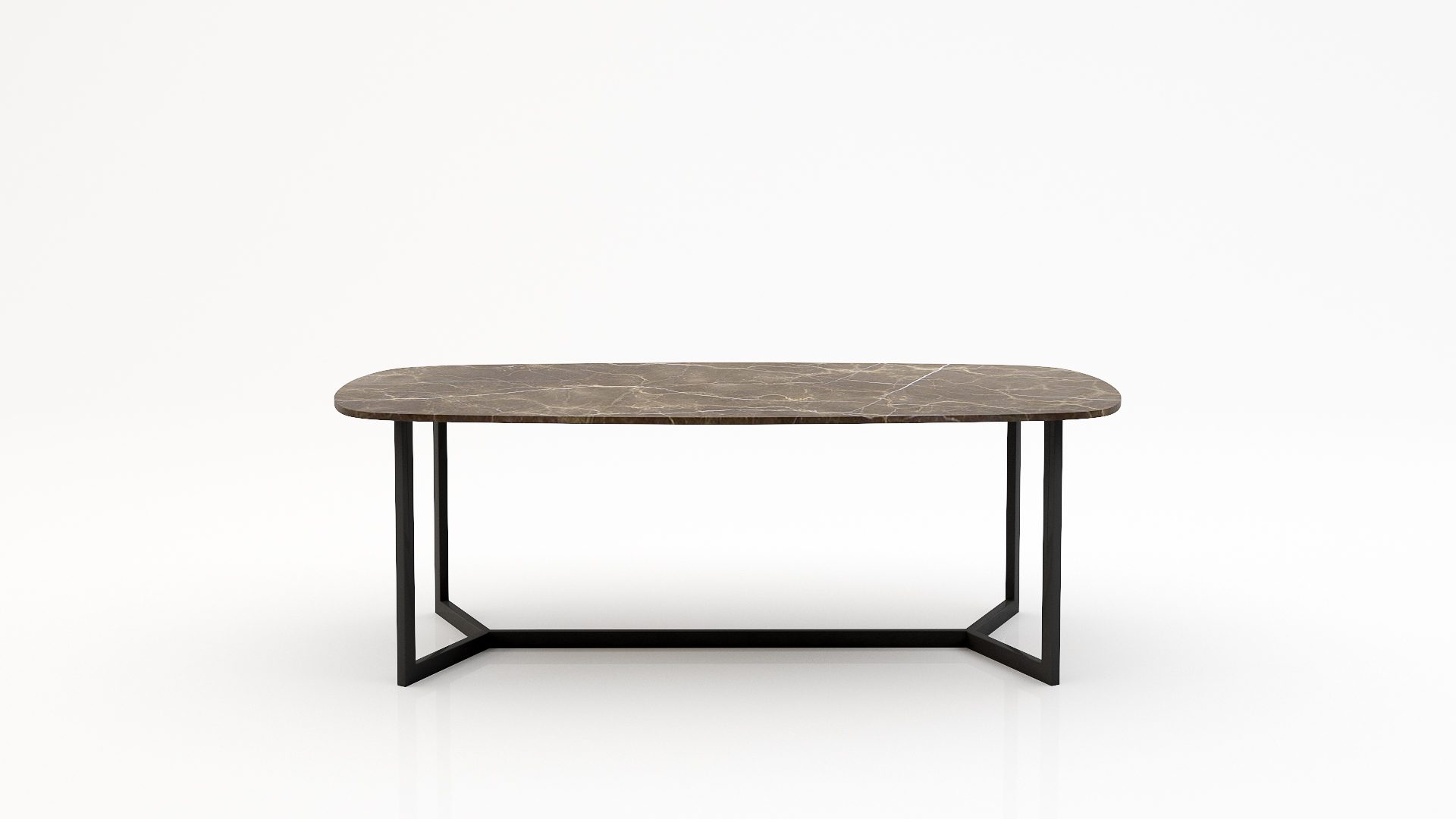 Deens ovale marmeren eettafel Anatra - Royal Brown - 260x120cm