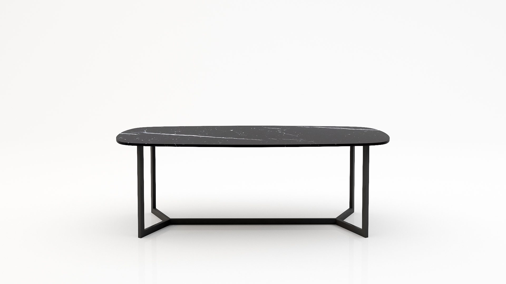 Deens ovale marmeren eettafel Anatra - Nero Marquina - 260x120cm