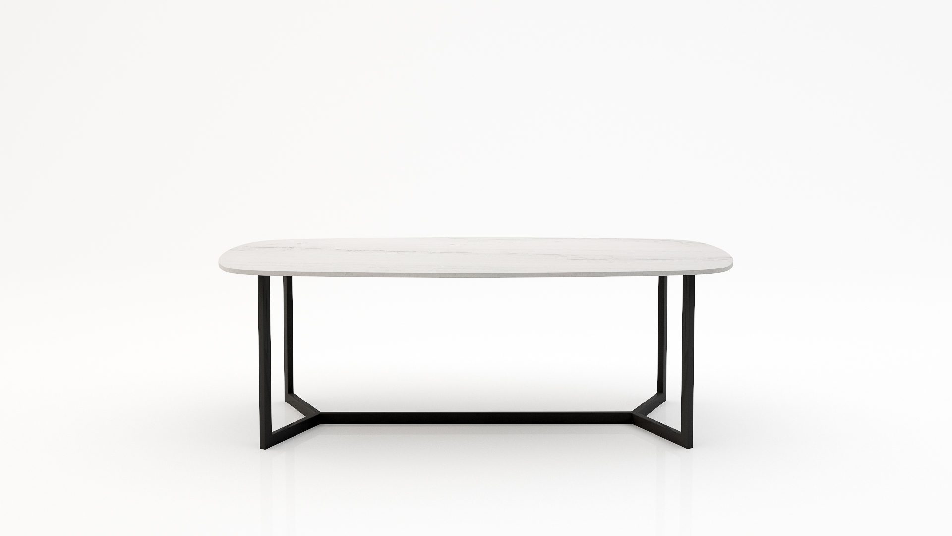 Deens ovale marmeren eettafel Anatra - Mont Blanc Quartzite - 260x120cm