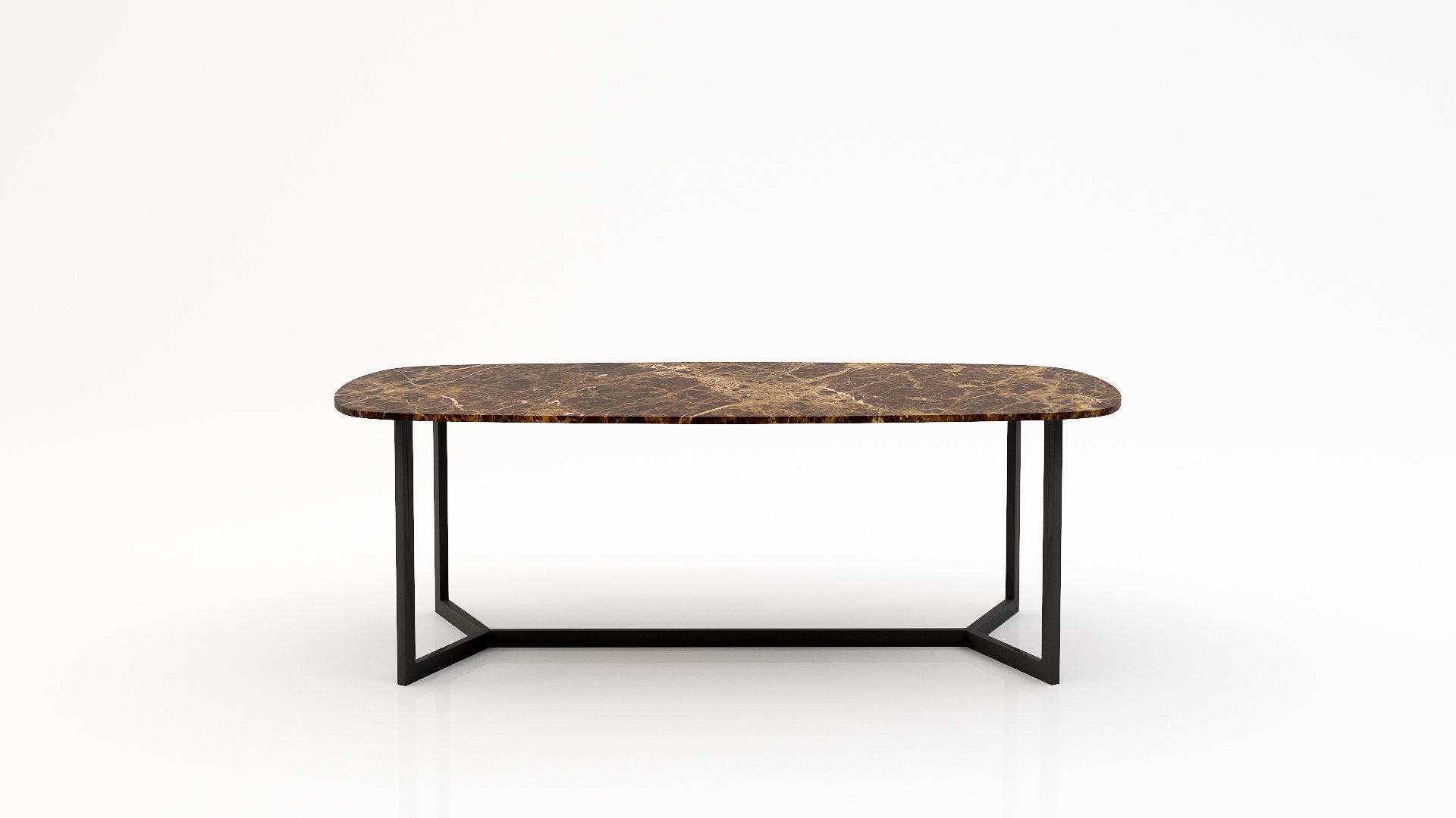 Deens ovale marmeren eettafel Anatra - Emperador dark - 260x120cm