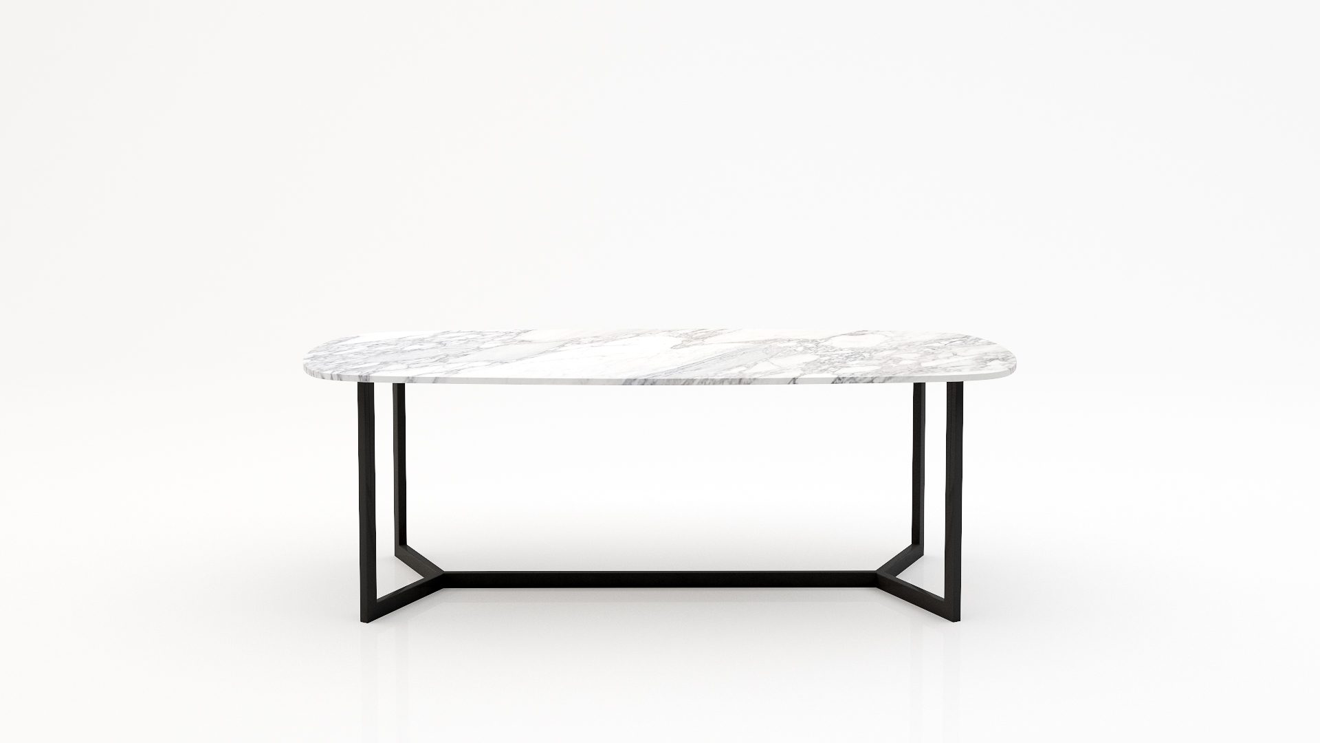 Deens ovale marmeren eettafel Anatra - Arabescato Carrara - 260x120cm