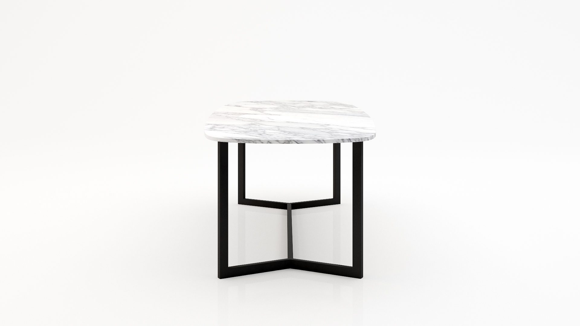 Deens ovale marmeren eettafel Anatra - Arabescato Carrara - Afbeelding 3