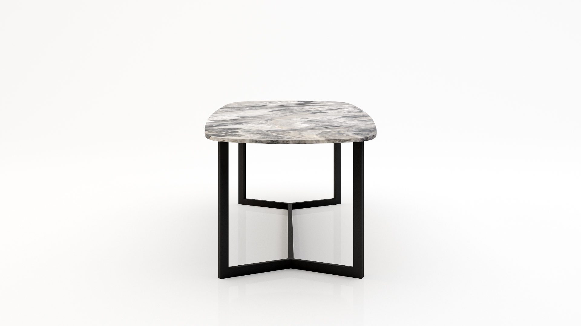 Deens ovale marmeren eettafel Anatra Arabescato Orobico Grigio - Afbeelding 3