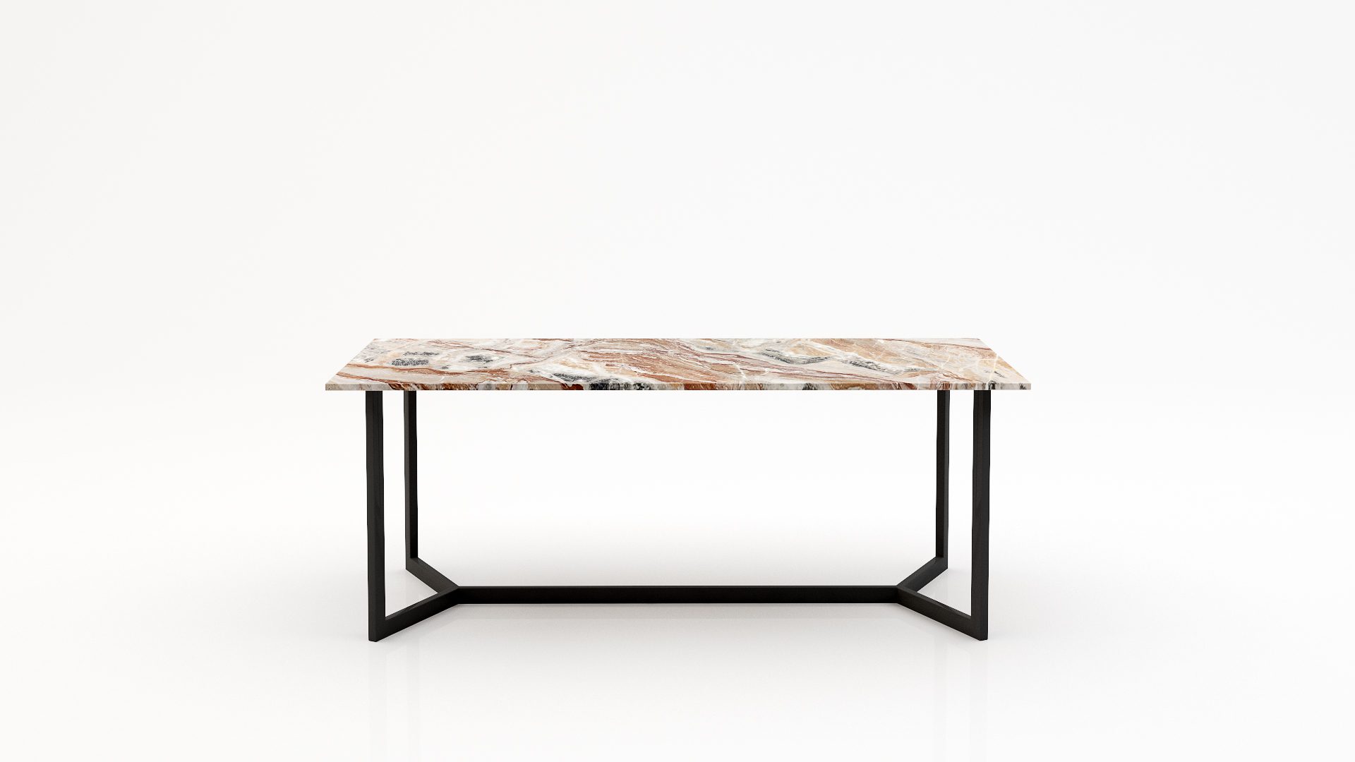 Rechthoekige marmeren eettafel Anatra - Arabescato Orobico Rosso - 260x100cm