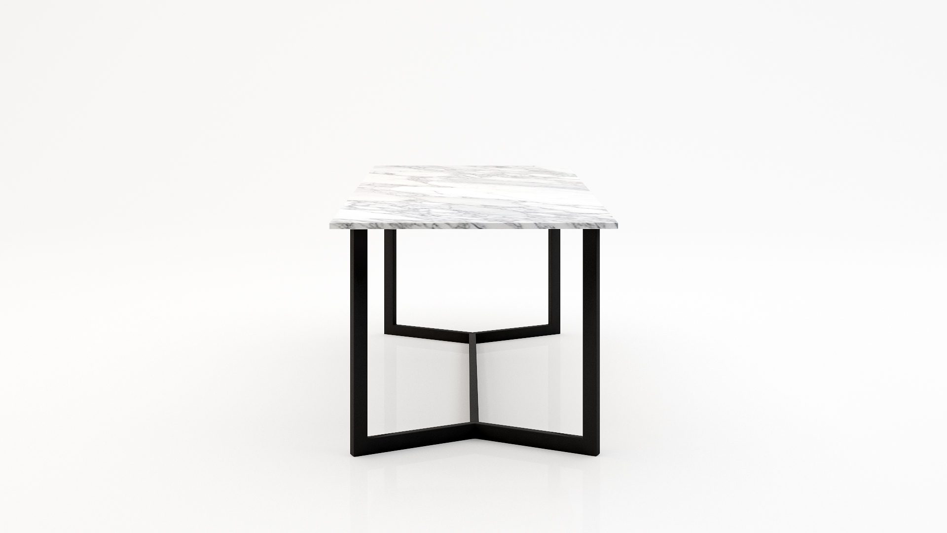 Rechthoekige marmeren eettafel Anatra - Arabescato Carrara - Afbeelding 3