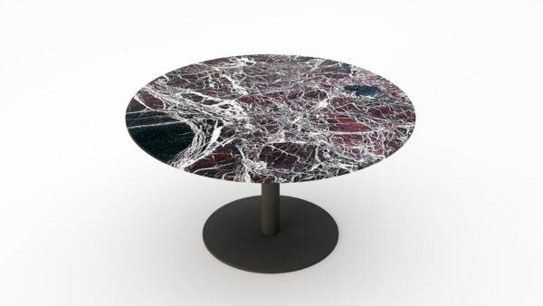 Alternative view of Ronde marmeren eettafel Tubo - Rosso Levanto