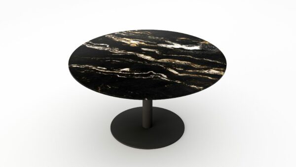 Alternative view of Ronde marmeren eettafel Tubo - Titanium