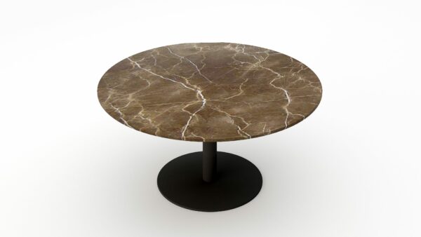 Alternative view of Ronde marmeren eettafel Tubo - Royal Brown