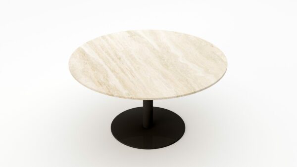 Alternative view of Ronde marmeren eettafel Tubo - Travertino Chiaro