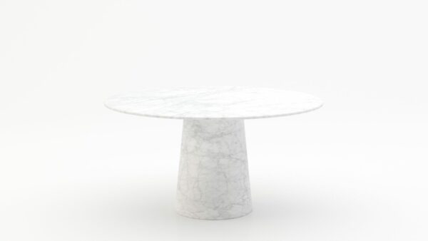 Ronde marmeren eettafel Gelato marmo - Bianco Carrara CD CHIARO - 170cm