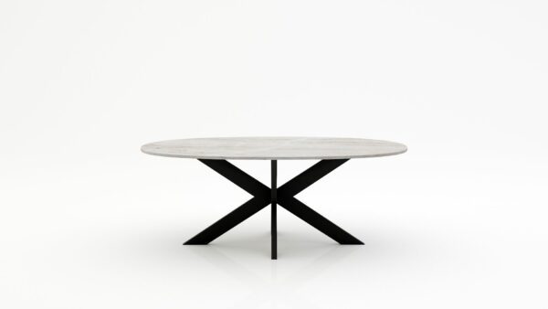 Ovale marmeren eettafel Matrix normale - Taj Mahal Quartzite - 260x130cm