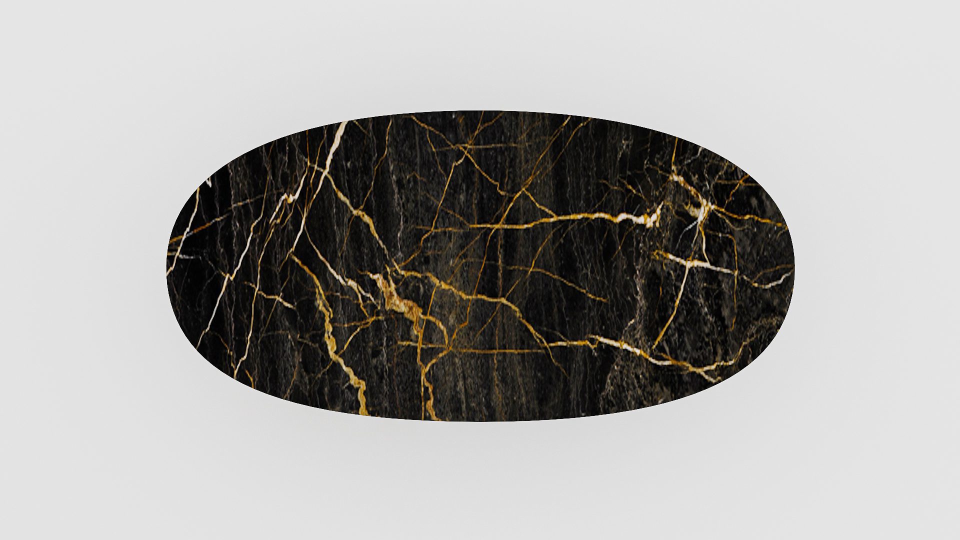 Ovale marmeren eettafel Matrix normale Nero saint port laurent - Afbeelding 4