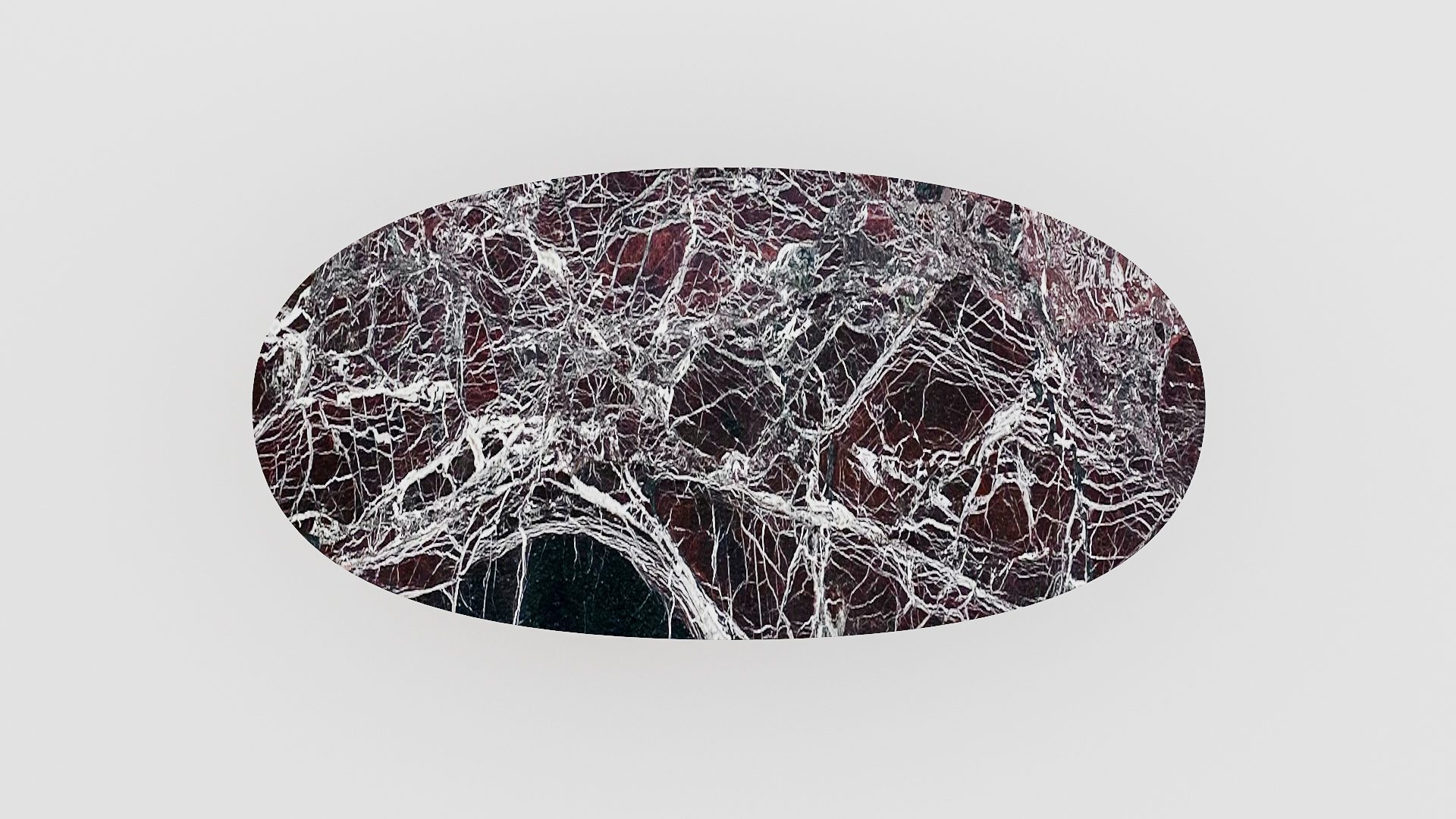 Ovale marmeren eettafel Matrix normale - Rosso Levanto - Afbeelding 4