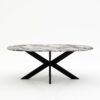 Ovale marmeren eettafel Matrix normale - Arabescato Orobico Grigio - 260x130cm