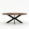 Ovale marmeren eettafel Matrix normale - Emperador dark - 260x130cm