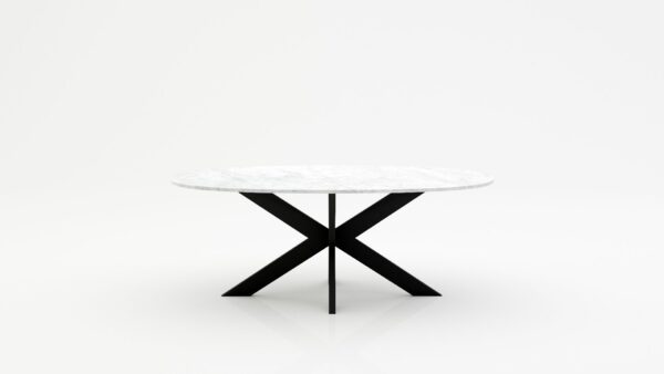 Ovale marmeren eettafel Matrix normale - Bianco Carrara CD CHIARO - 260x130cm